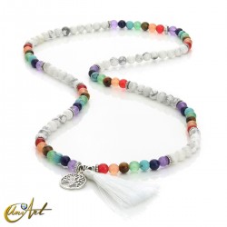 Chakras Tibetan Buddhist Mala Beads (bracelet) with howlite