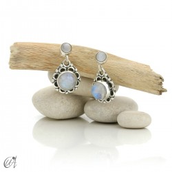 Iara earrings, silver 925 with moonstone
