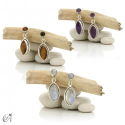 Sterling silver earrings with stones, Yací
