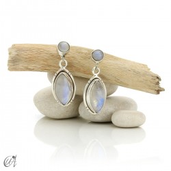 Sterling silver earrings with amethyst moonstone, Yací