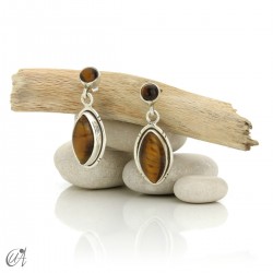 Sterling silver earrings with tiger eye stones, Yací