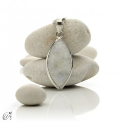 Marquise moonstone pendant in silver - model 2