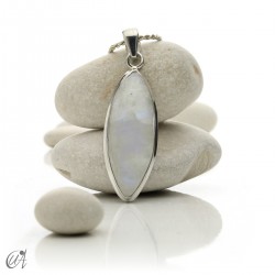 Marquise moonstone pendant in silver - model 4