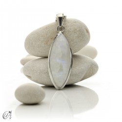 Marquise moonstone pendant in silver