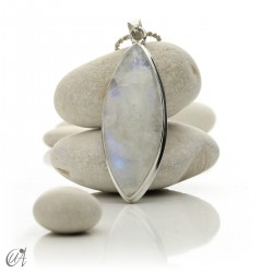 Marquise moonstone pendant in silver - model 7