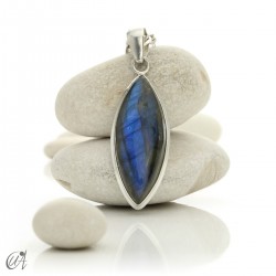 Labradorite pendant in sterling silver - marquise, model 5