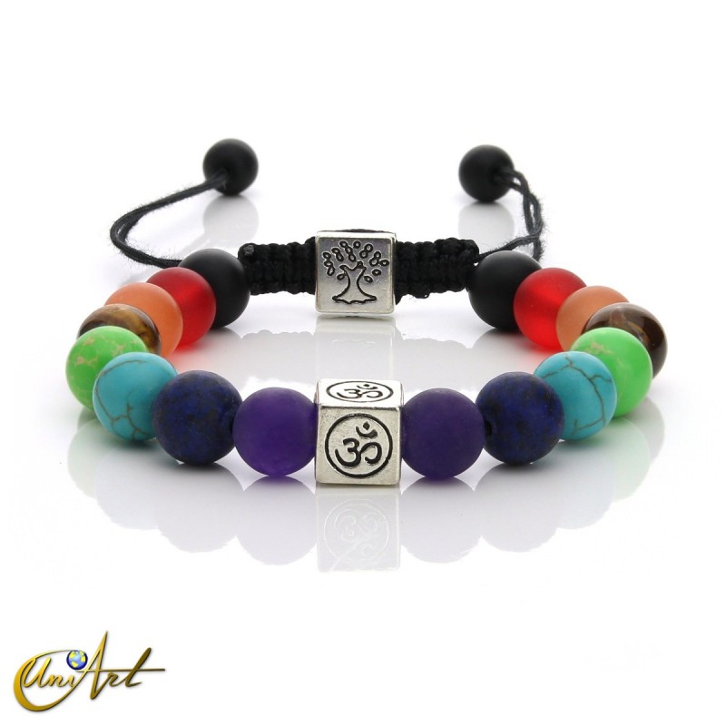 Bracelet with colors of the Chakras and the OM symbol