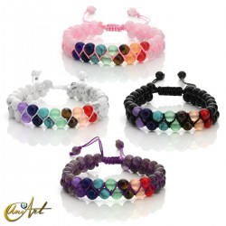 Double bracelet of minerals and Chakras colors