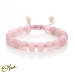 Adjustable pink jade bracelet
