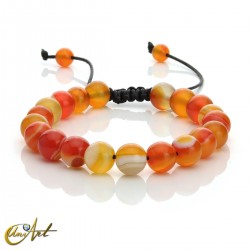 Adjustable orange agate bracelet