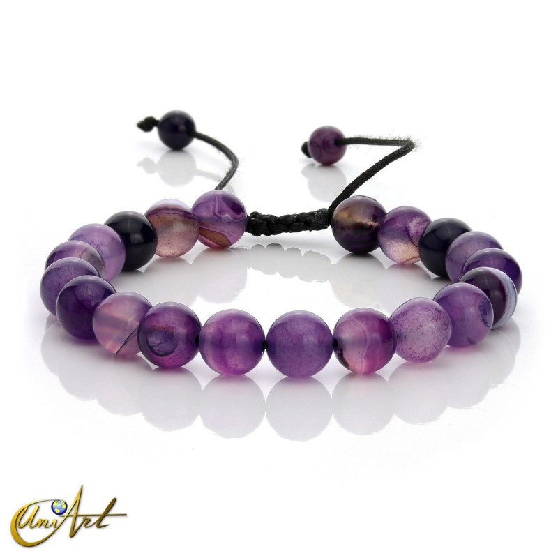Adjustable purple agate bracelet