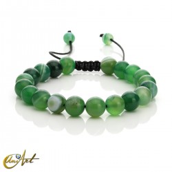 Adjustable green agate bracelet