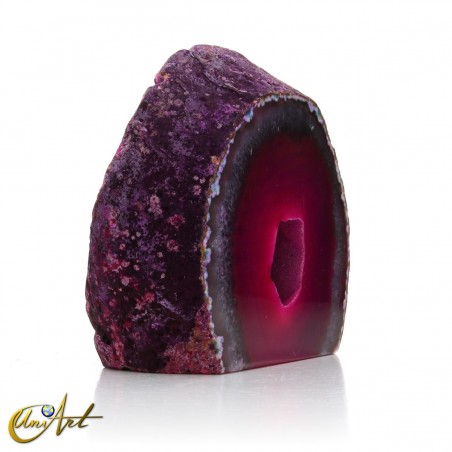 Pink dyed agate - geode