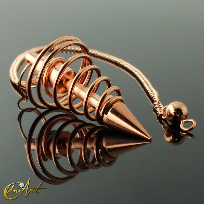 Péndulo espiral color cobre