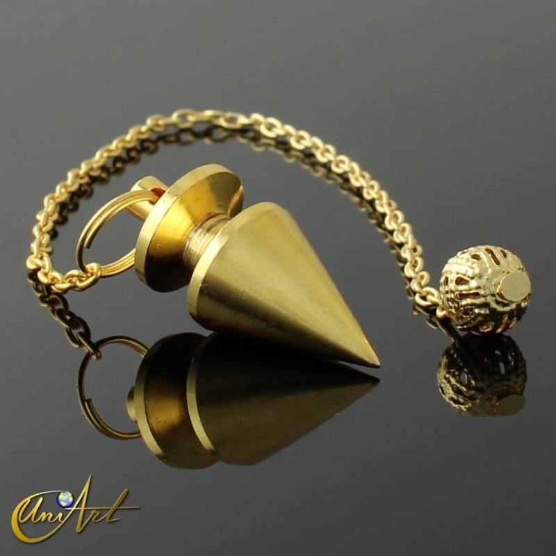 Metal conical pendulum brass color