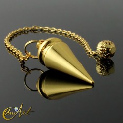 Metallic conical pendulum brass color