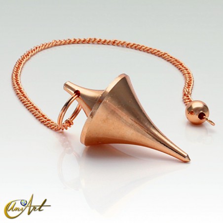 Péndulo doble cono de metal color cobre