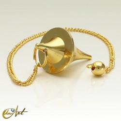 Metal double cone pendulum brass color