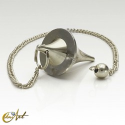 Metal double cone pendulum silver color
