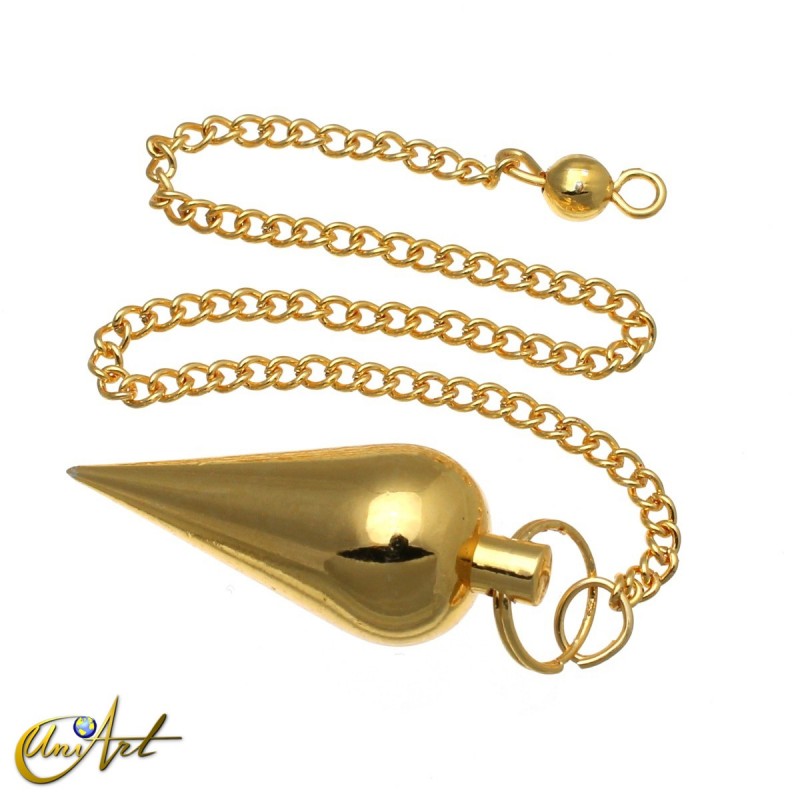 Semi-spherical conical pendulum for Reiki and radiesthesia brass color