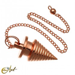 Ribbed metal conical pendulum  -  cooper color