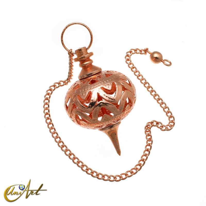 Metal fretwork orb pendulum - cooper color