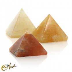 Golden quartz pyramids
