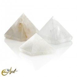 Crystal quartz pyramids