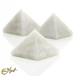 White quartz pyramids