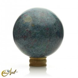 Esfera de rubí con cianita 12 cm