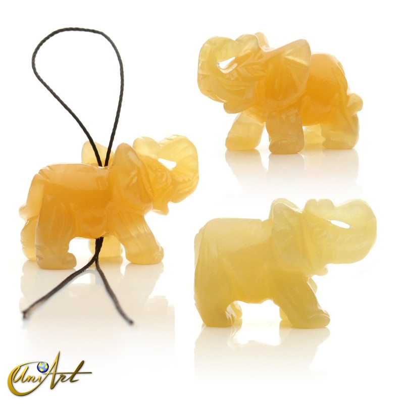 Yellow calcite elephant