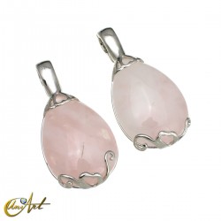 Gladness pendant with magnetic closure - rose quartz