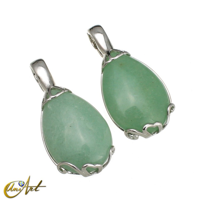 Gladness pendant with magnetic closure - green aventurine