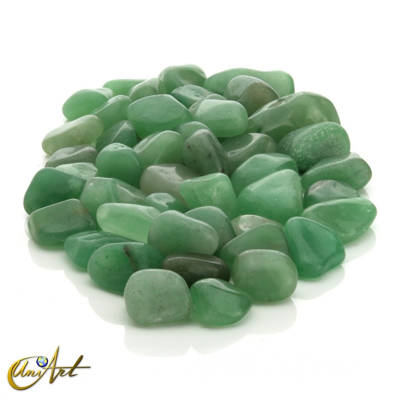 Green Quartz tumbled stones in packet of 200 grs