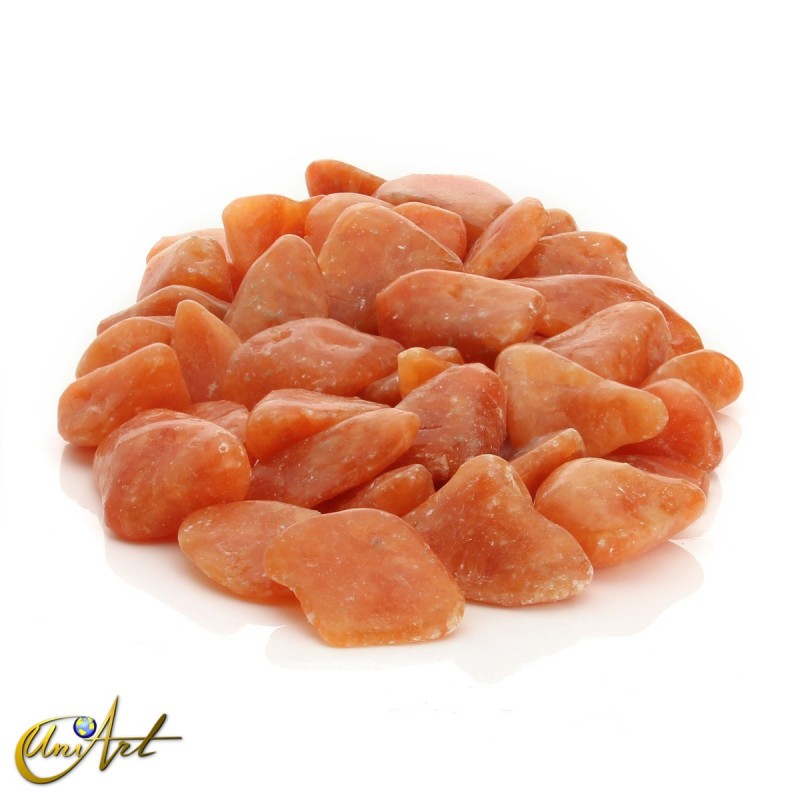 200 gramos de cantos rodados de calcita naranja, pequeños
