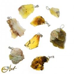 Rough yellow opal pendant