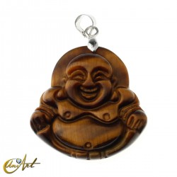 Smiling Buddha pendant - Tiger Eye