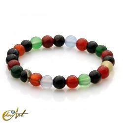 Multicolor agate beads bracelet