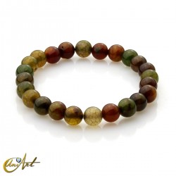 Dragon olive green agate beads bracelet
