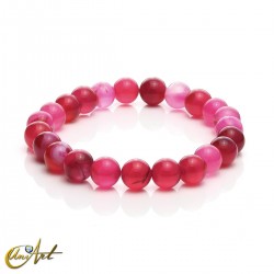 Pink agate beads bracelet