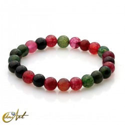 Multicolor dragon agate beads bracelet