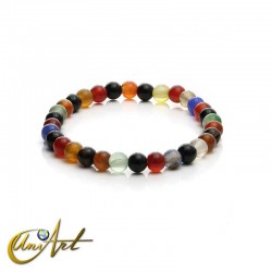 6 mm round beads mix color agate bracelet