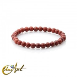6 mm round beads red jasper bracelet