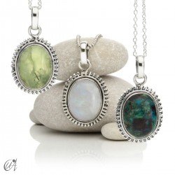 Dana silver pendants with natural stones