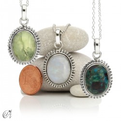 Dana silver pendants with natural stones