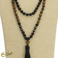 Bian stone and tiger eye necklace