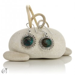 Chrysocolla and silver earrings – Matahari