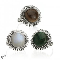 Silver and gemstone ring Matahari model