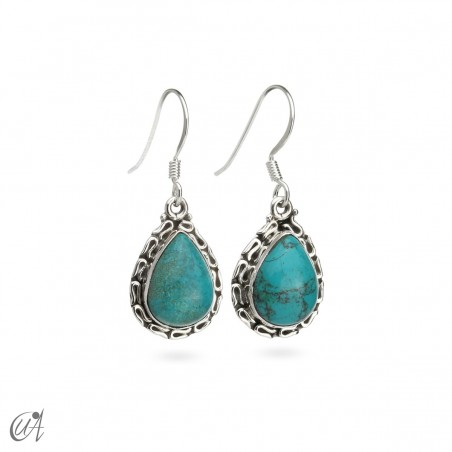 Silver earrings with chrysocolla, tears of Juno