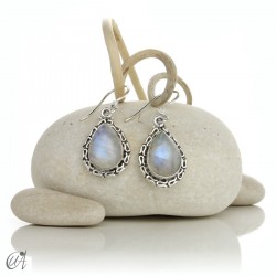 Silver earrings with moonstone, tears of Juno